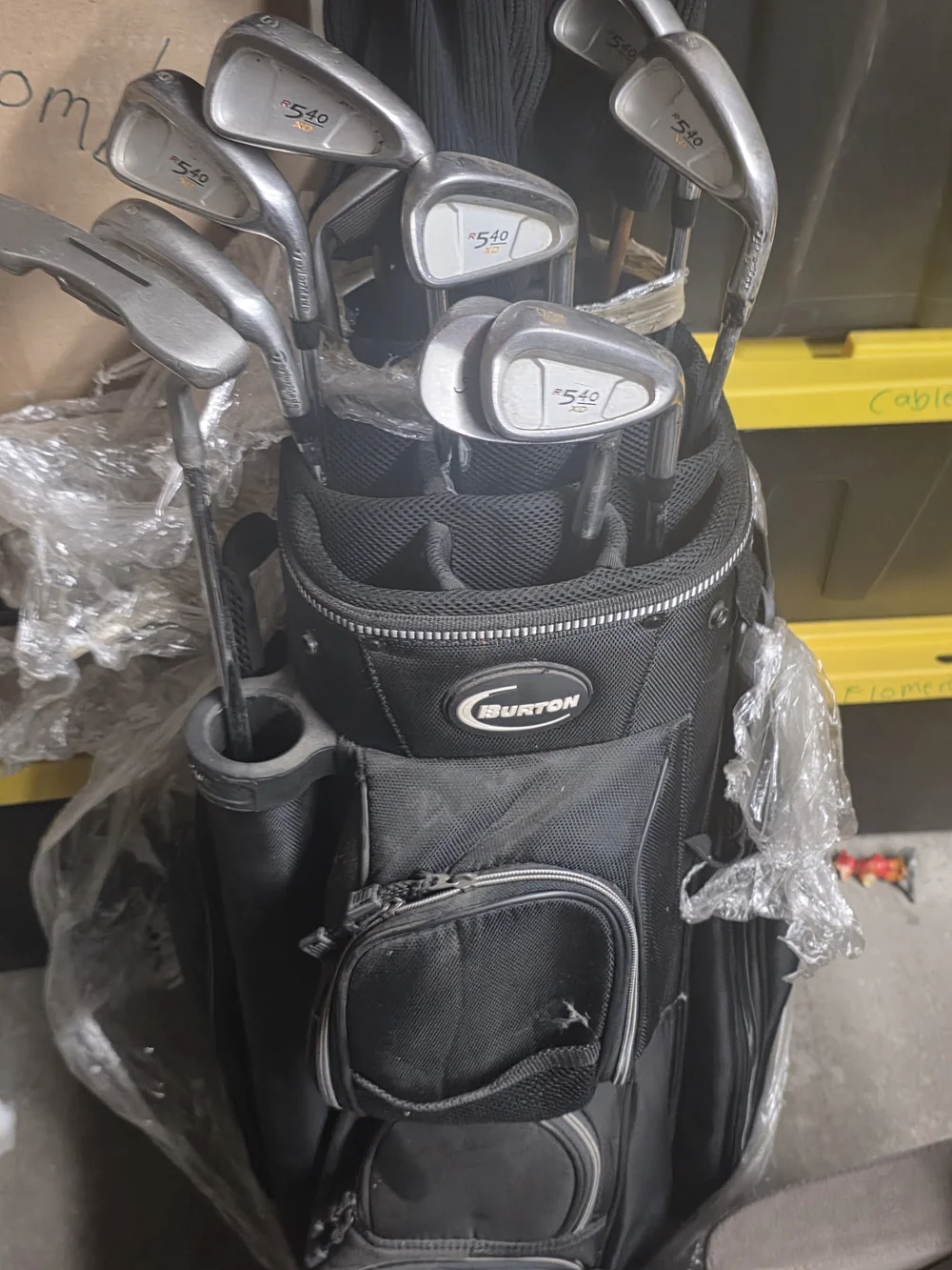 Burton Black Golf Stand Bag with Clubs - Black